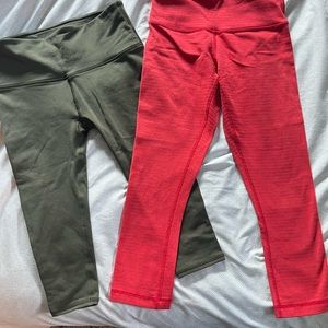 Two pairs wonderunder. Striped pair size 2, the green a 0/2.